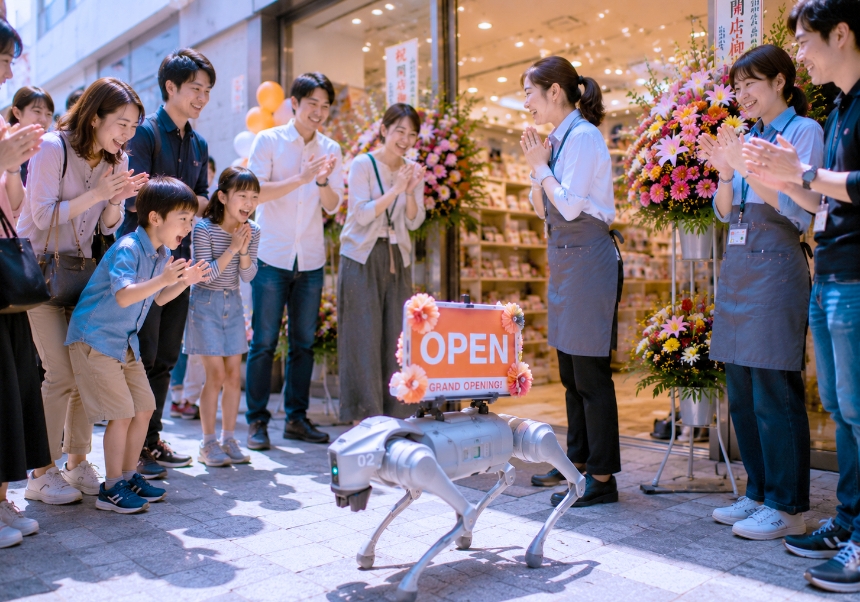 ロボットエンタメ活用シーン - 店舗グランドオープン